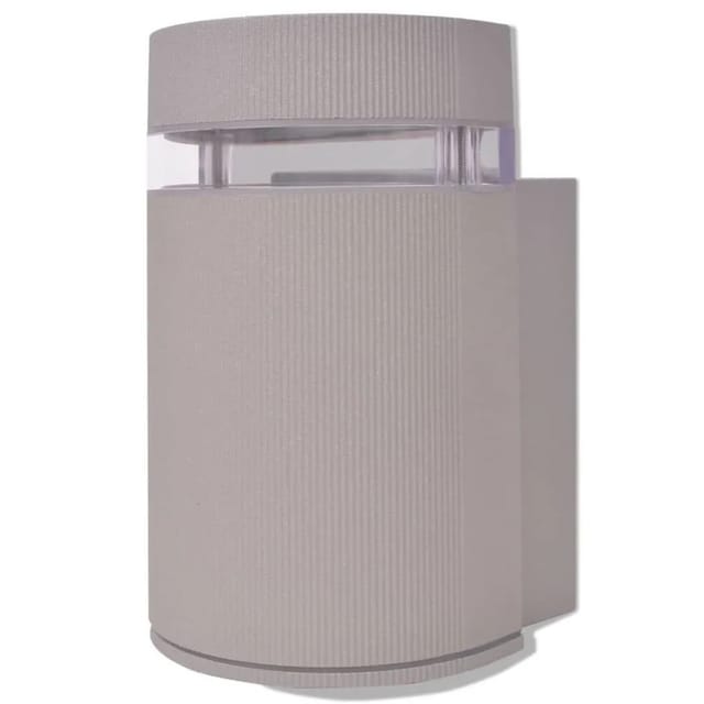 vidaXL Outdoor Halbzylindrische Wandleuchte Grau Aluminium 42233