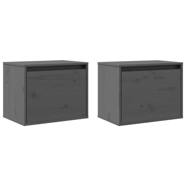 vidaXL Wandschränke 2 Stk Grau 45x30x35 cm Massivholz Kiefer 813440