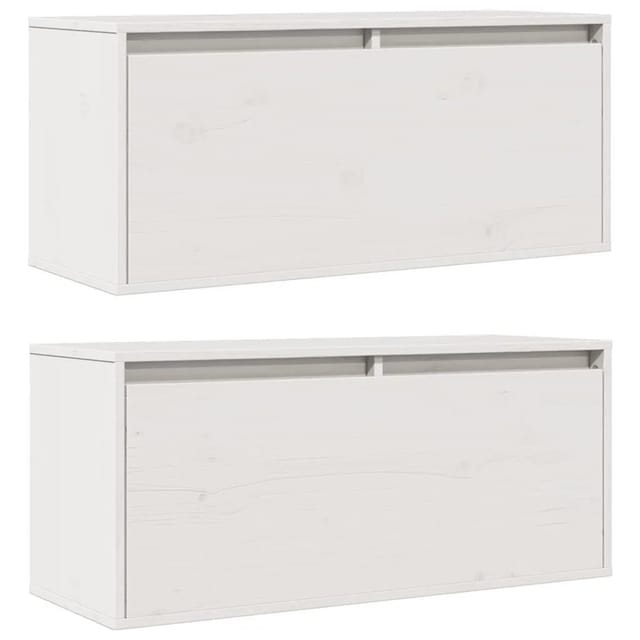 vidaXL Wandschränke 2 Stk Weiß 80x30x35 cm Massivholz Kiefer 813458