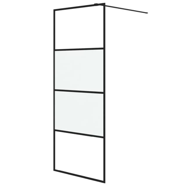 vidaXL Duschwand für Walk-In Dusche Schwarz 80x195 cm ESG Halbmattiert 152125
