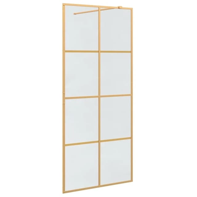 vidaXL Walk-In Duschwand Gold 90 x 195 cm Gehärtetes Glas 42022058
