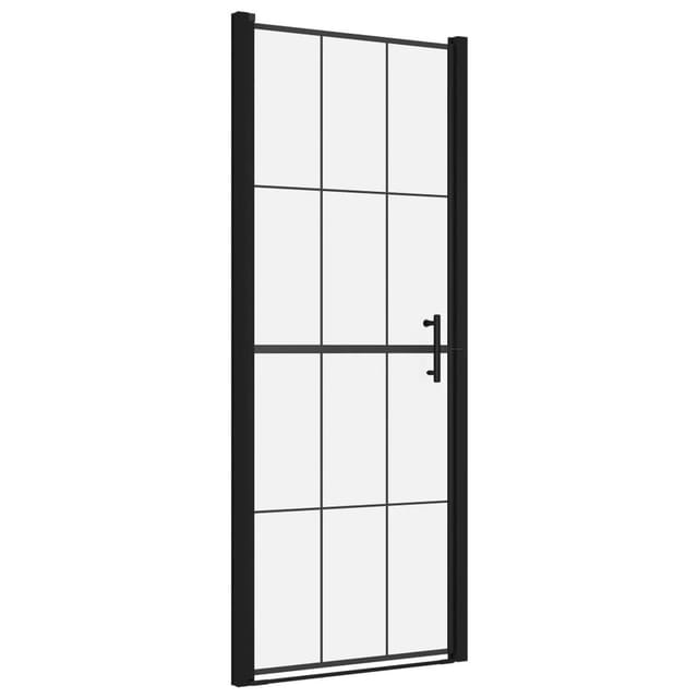 vidaXL Duschtür Hartglas 81x195 cm Schwarz 148887