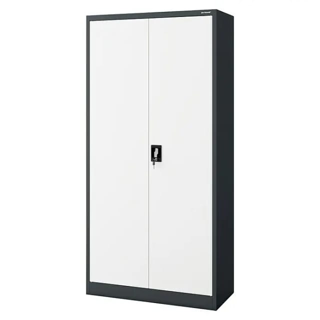 Jan Nowak Metallschrank Aktenschrank 90x185x40 cm mit Zylinderschloss und 4 Fachböden Anthrazit Weiß