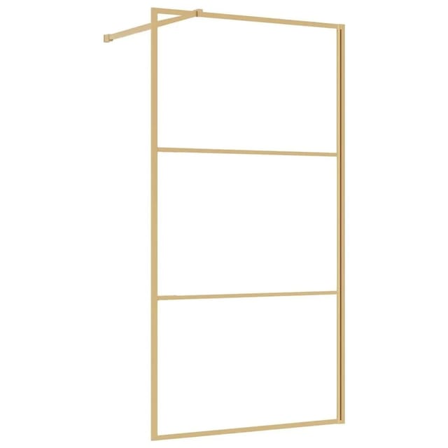 vidaXL Duschwand für Begehbare Dusche ESG Klarglas Golden 100x195cm 154939