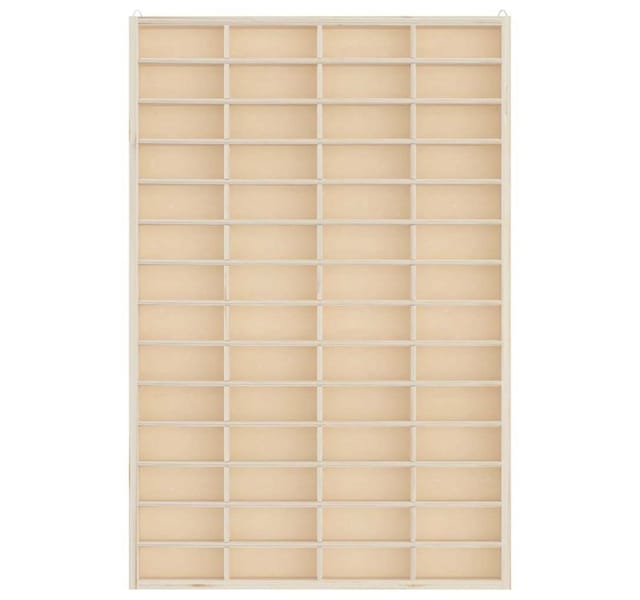 vidaXL Sammlervitrine aus Holz mit 56 Fächern 40 x 4,5 x 60 cm 4017380
