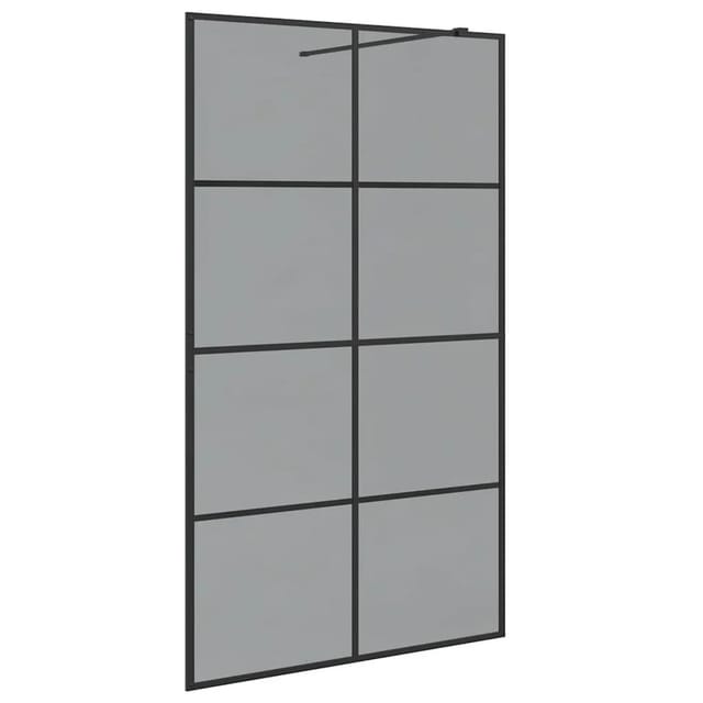 vidaXL Walk-In Duschwand Schwarz 115 x 195 cm Gehärtetes Glas 42022050