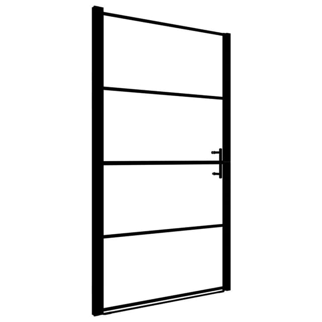 vidaXL Duschtür Mattes Hartglas 91x195 cm Schwarz 146662