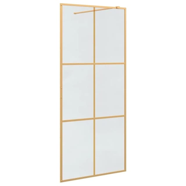 vidaXL Walk-In Duschwand Gold 90 x 195 cm Gehärtetes Glas 42022053