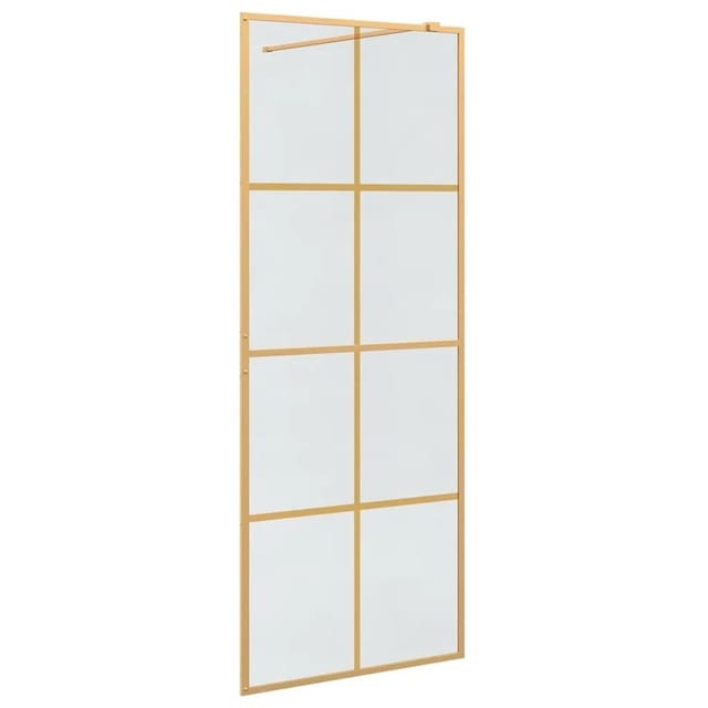 vidaXL Walk-In Duschwand Gold 80 x 195 cm Gehärtetes Glas 42022057