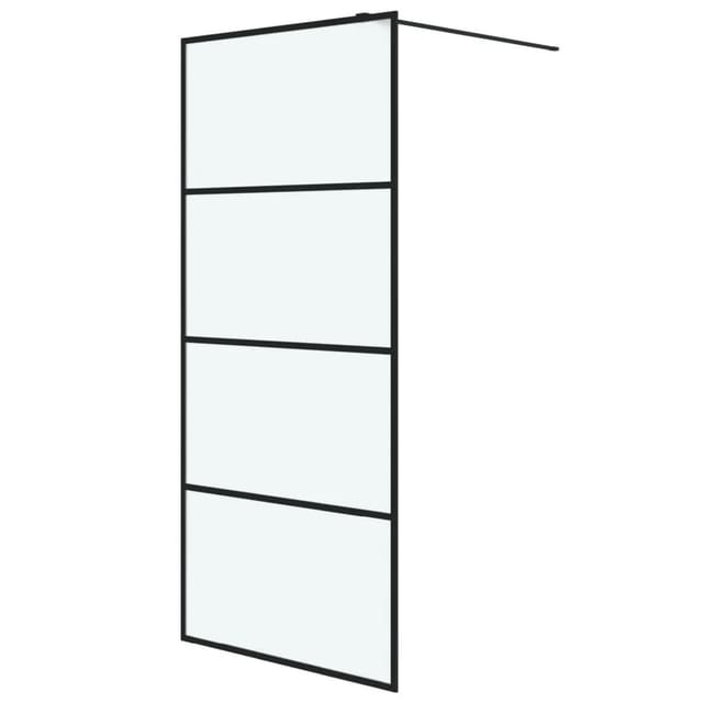 vidaXL Duschwand für Begehbare Dusche Schwarz 90x195cm Matt ESG-Glas 152131