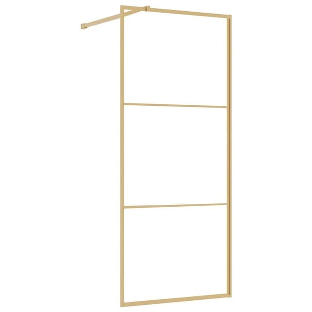 vidaXL Duschwand für Begehbare Dusche mit ESG Klarglas Golden 80x195cm 154935