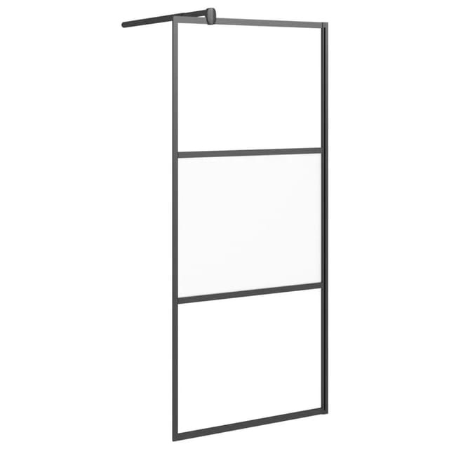 vidaXL Duschwand für Walk-In Dusche 80x195 cm ESG Halbmattiert Schwarz 151872