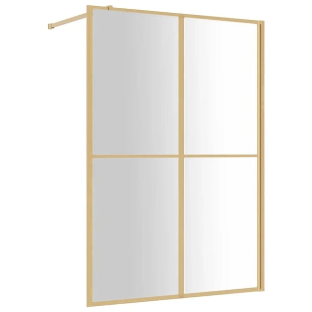 vidaXL Duschwand für Begehbare Dusche ESG Klarglas Golden 140x195cm 154951