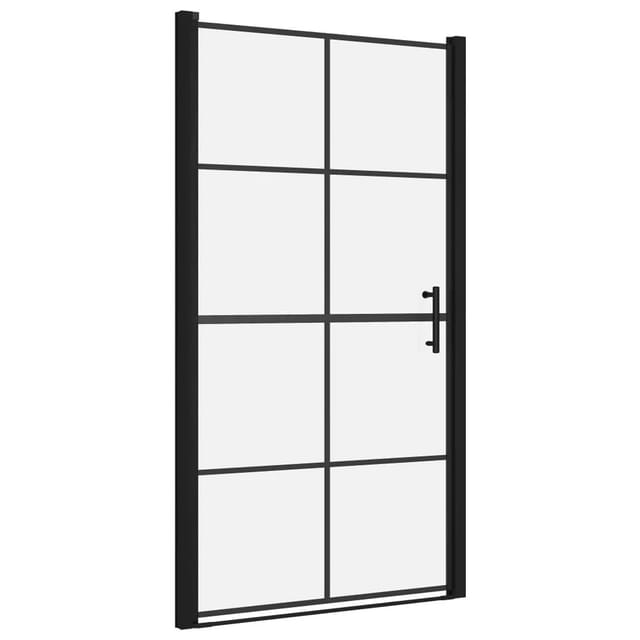 vidaXL Duschtür Hartglas 100x178 cm Schwarz 148892
