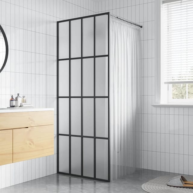 vidaXL Duschwand für Walk-In Dusche Mattes Sicherheitsglas 80x195 cm 145684