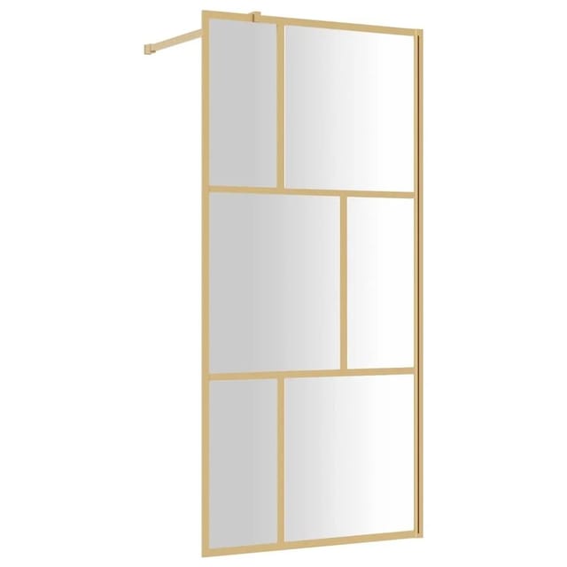 vidaXL Duschwand für Begehbare Dusche mit ESG Klarglas Golden 80x195cm 154953