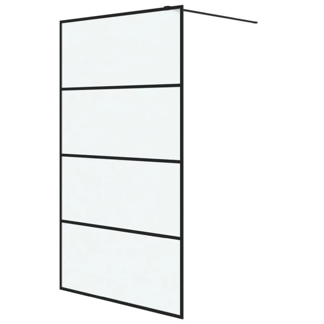 vidaXL Duschwand für Begehbare Dusche Schwarz 115x195 cm Matt ESG-Glas 152133