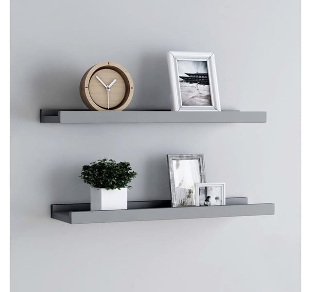 vidaXL Bilderleisten 2 Stk Grau 60x9x3 cm MDF 323935