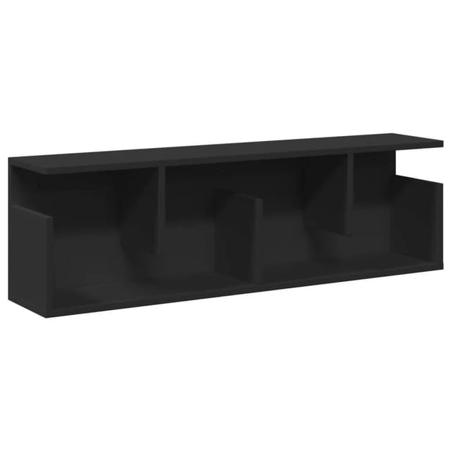 vidaXL Wandschrank 100x20x30 cm Schwarz Holzwerkstoff 854842