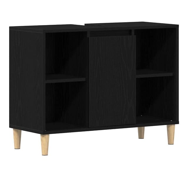 vidaXL Spülbeckenschrank Eiche Schwarz 80x33x60 cm Holzwerkstoff 862127