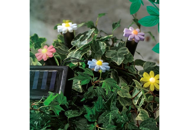 Marelida LED Solar Lichterkette Blumen Beetstecker Gartenstecker Stabbeleuchtung Sensor