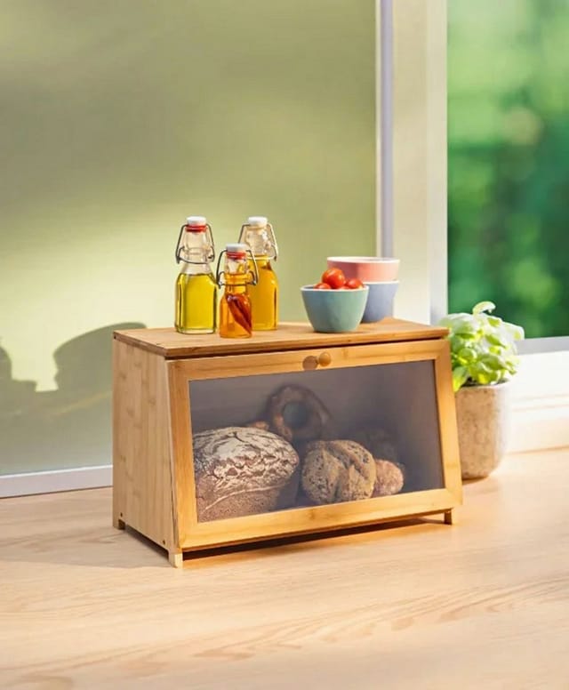 Westfalia Brotkasten XXL aus Bambus und Holz Braun