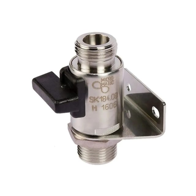 Ich-Zapfe Wandhalter mit Abstellhahn für Bierzapfanlagen 5/8 Zoll NW 10 mm Silber