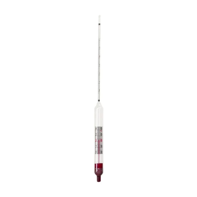 Ich-Zapfe Alkoholspindel für Wein mit Thermometer Glas Weiß