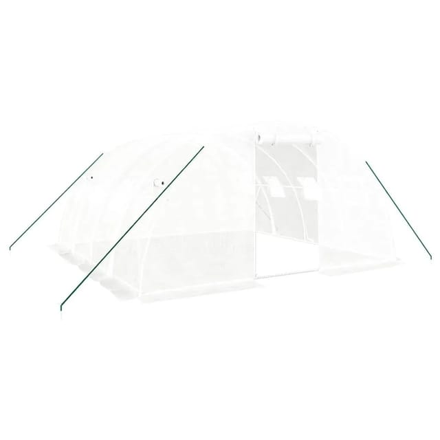 vidaXL Gewächshaus mit Stahlrahmen Weiß 16 m² 4x4x2 m 3188072