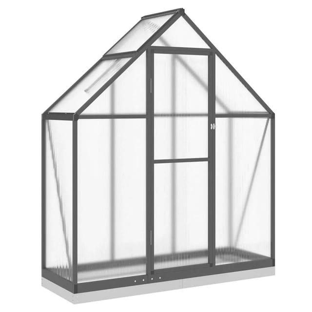 vidaXL Gewächshaus mit Fundamentrahmen Anthrazit 169x58x202 cm Alu 4005821