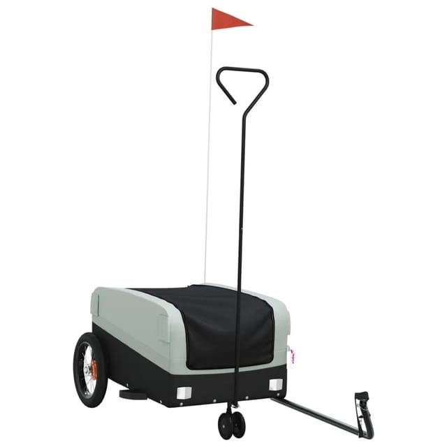 vidaXL Fahrradanhänger Schwarz und Grau 30 kg Eisen 94056
