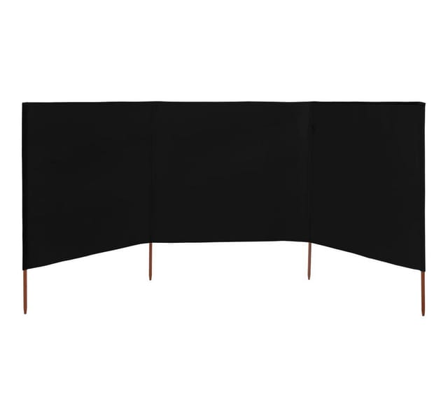 vidaXL 3 Teiliges Windschutzgewebe 400 x 120 cm Schwarz 47146