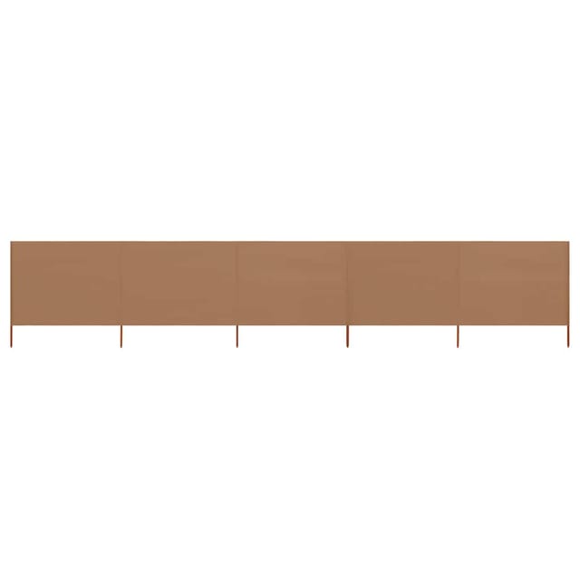 vidaXL 5 Teiliges Windschutzgewebe 600 x 80 cm Taupe 47157