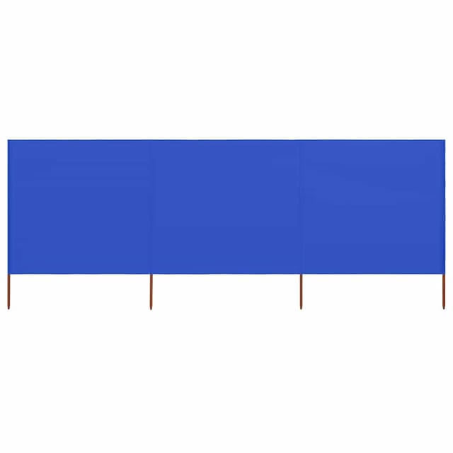vidaXL 3 Teiliges Windschutzgewebe 400 x 120 cm Azurblau 47147