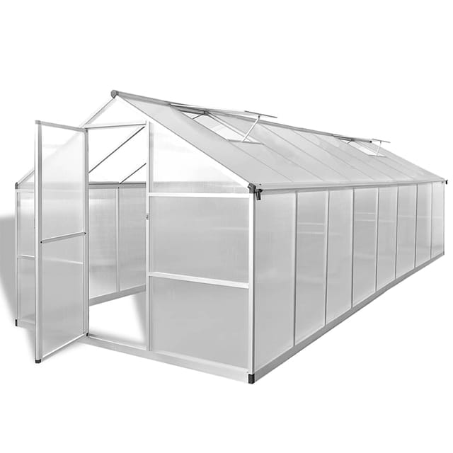 vidaXL Gewächshaus Aluminium 481x250x195 cm 23,44 m³ 45218