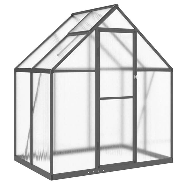vidaXL Gewächshaus mit Fundamentrahmen Anthrazit 169x114x195 cm Alu 4005824