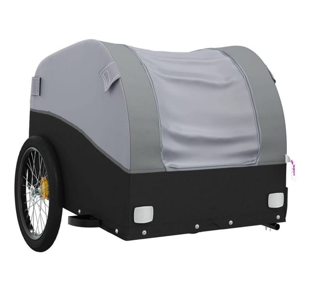 vidaXL Fahrradanhänger Schwarz und Grau 45 kg Eisen 94133