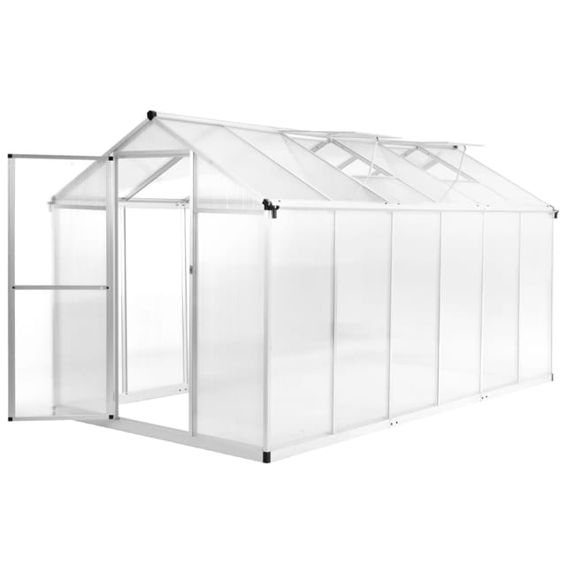 vidaXL Gewächshaus Aluminium 362x190x195 cm 13,41 m³ 45216