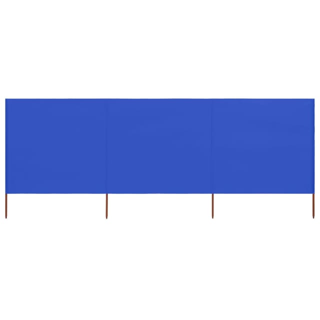 vidaXL 3 Teiliges Windschutzgewebe 400 x 80 cm Azurblau 47145