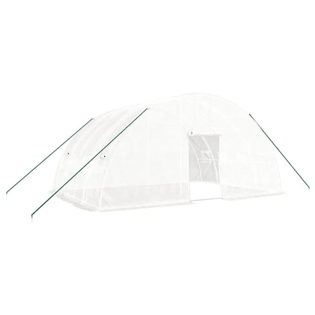 vidaXL Gewächshaus mit Stahlrahmen Weiß 24 m² 6x4x2,85 m 3188116