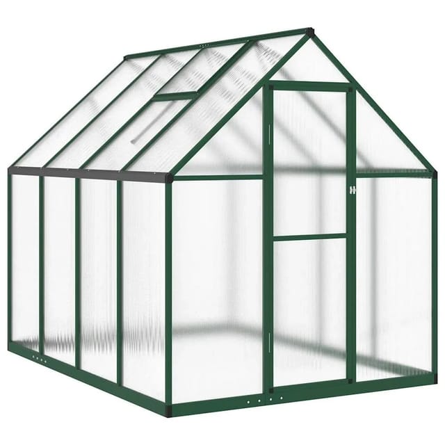 vidaXL Gewächshaus mit Fundamentrahmen Grün 224x169x195 cm Aluminimum 4005835