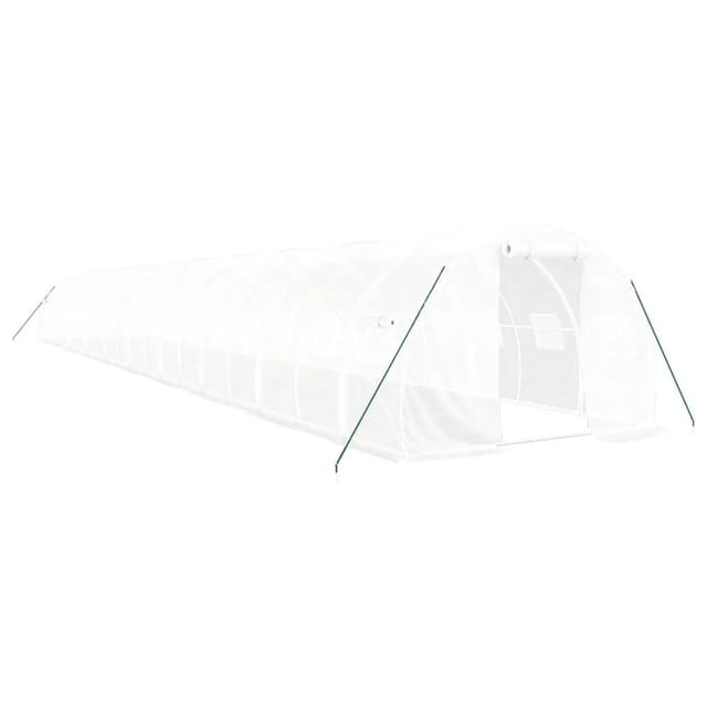 vidaXL Gewächshaus mit Stahlrahmen Weiß 60 m² 20x3x2 m 3188058