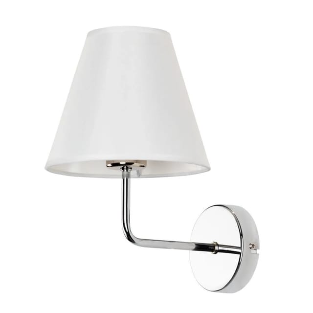 ARTE LAMP Wandleuchte Innen LED Wandlampe Chromfarbene Metall Lampenfassung Weiß Lampenschirm