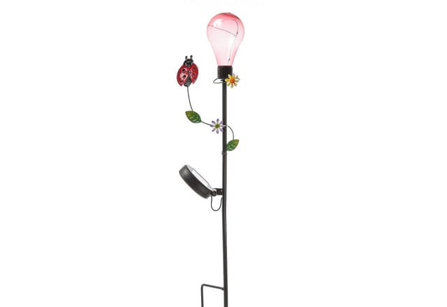 Marelida LED Solar Gartenstecker Marienkäfer Erdspieß Glühbirne Für Garten Balkon H 84cm