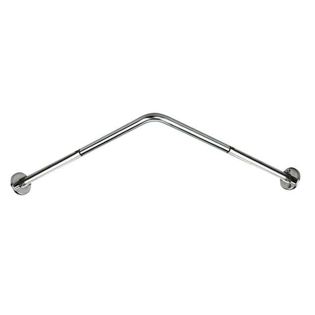 Delabie Eck-Vorhangstange ausziehbar 700–900 mm, Edelstahl hochglanzpoliert