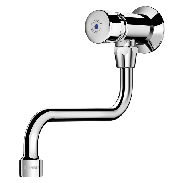 Delabie TEMPOSTOP Wand-Selbstschlussventil G1/2B, 15 Sek., schwenkbarer Auslauf