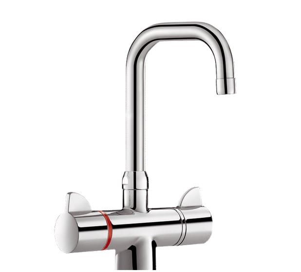 Delabie WT-Therm SECURITHERM Thermostatmischbatterie hohe Ausführung, Schwenkauslauf H205 L150mm