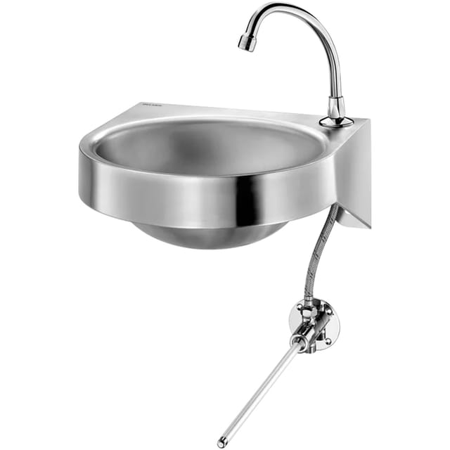 Delabie WT GENOU Waschtisch kniebetätigt, Edelstahl 1.4301 sat