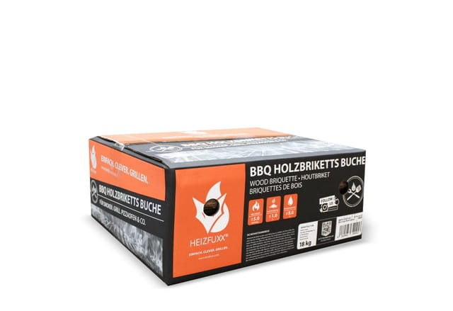 Heizfuxx Bbq-buchenholzbriketts 18kg x 18 Gebinde 324kg 18er Palette
