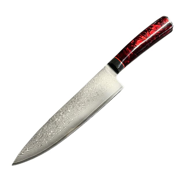 Grillfürst Premium Kochmesser aus Damaststahl Klingenlänge 20,5 Cm
